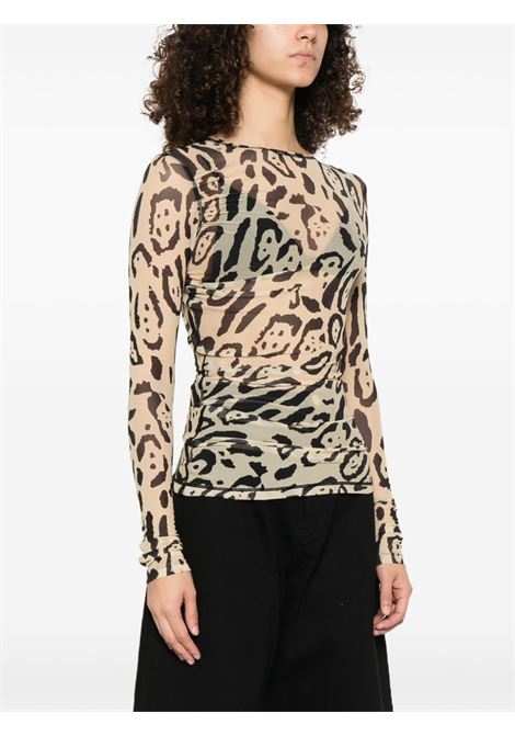 Top con stampa animalier bis in beige e nero Maxmara sportmax - donna MAXMARA SPORTMAX | 2512941011600003